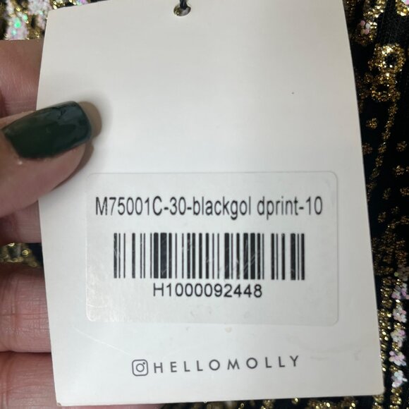 Hello Molly Gold & Black Halter Maxi Dress size 6 Sequined Formal Gown - Picture 8 of 9